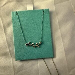 Tiffany & Co Elegant Silver Paloma Picasso Leaf Necklace